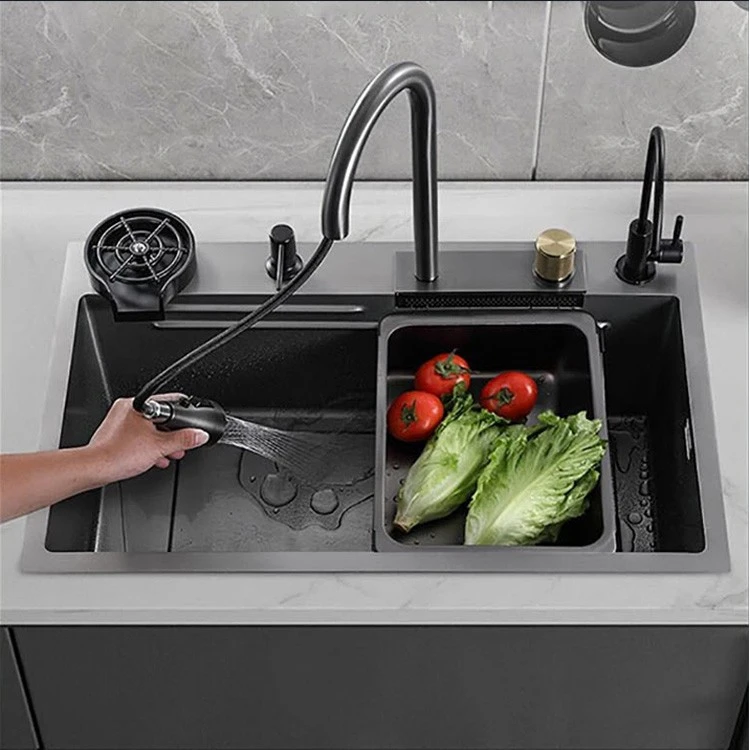black stainless steel undermount sink2